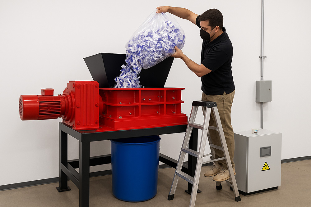 MSB-E500 Two-Shaft Carton Box Shredder Machine